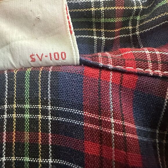 Vintage Levi’s USA Red Plaid Flannel Shirt XL Made in USA 70s 80s Grunge - Picture 5 of 6